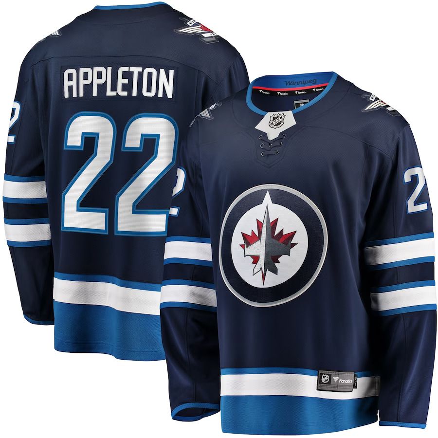 Men Winnipeg Jets #22 Mason Appleton Fanatics Branded Navy Home Breakaway NHL Jersey->customized nhl jersey->Custom Jersey